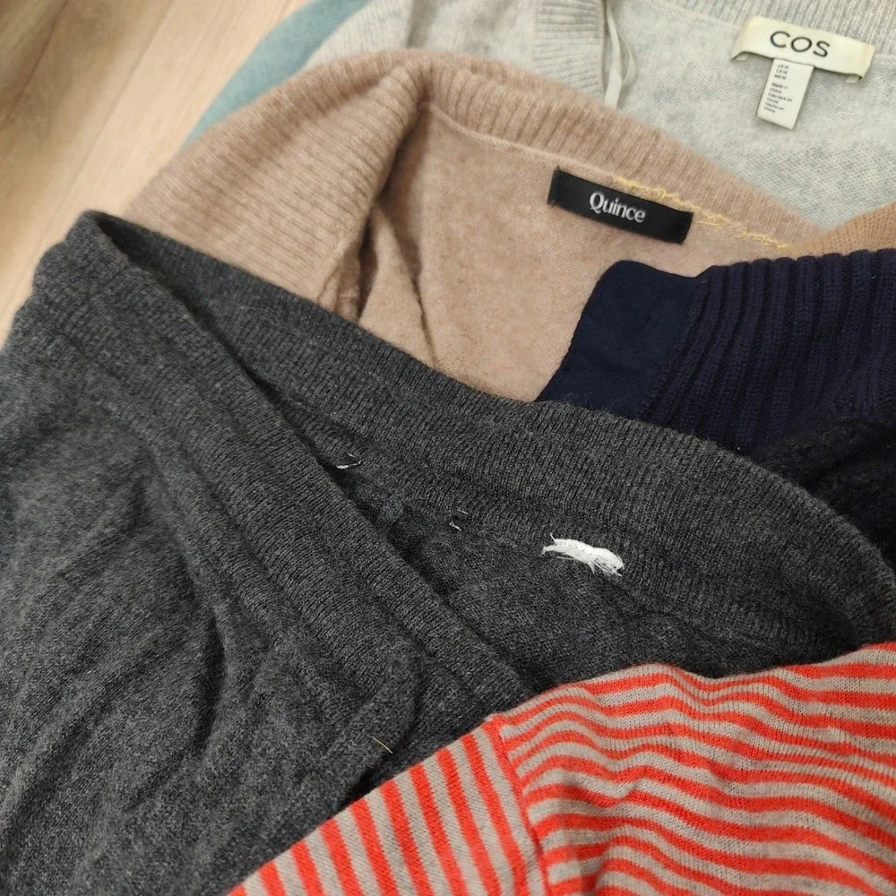 Mixed Brand Flawed Cashmere Lot 10pc Cashmere Silk Flawed Repair Upcycle